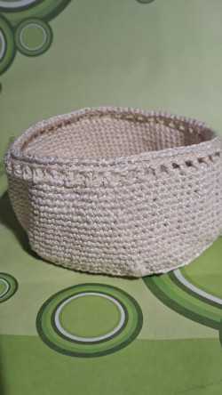 Panier crochet beige