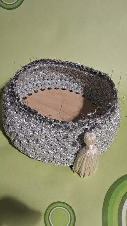 Panier crochet gris