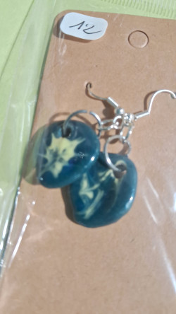 Boucles d'oreilles ronde bleue 12